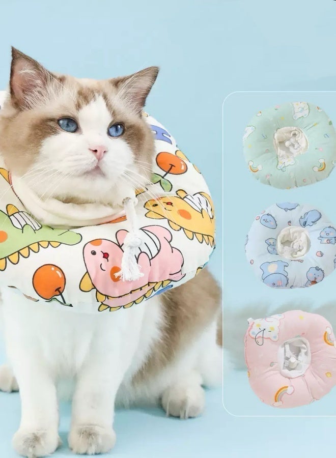 نظارة تعافي قابلة للتعديل للقطط والكلاب - نظارة إليزابيث اللطيفة للقطط الصغيرة والجراء والحيوانات الأليفة الصغيرة، مثالية لشفاء الجروح والعناية بعد الجراحة (اللون عشوائي). - Image 1